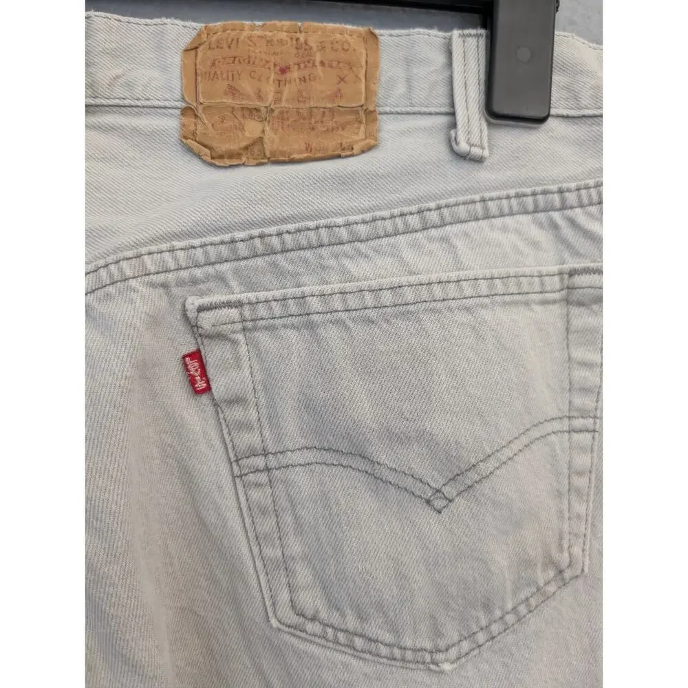 Levis Vintage 501-0652 USA 80s Gray Denim Button Fly Jeans Mens 36x30